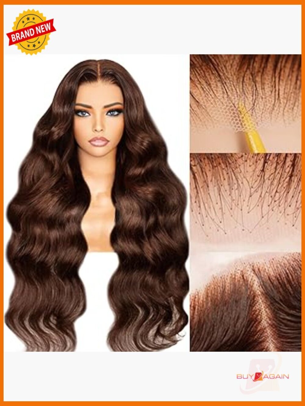 Glueless Human Hair Wig Loose Body Wave 28 Inch 220% Density Pre Plucked